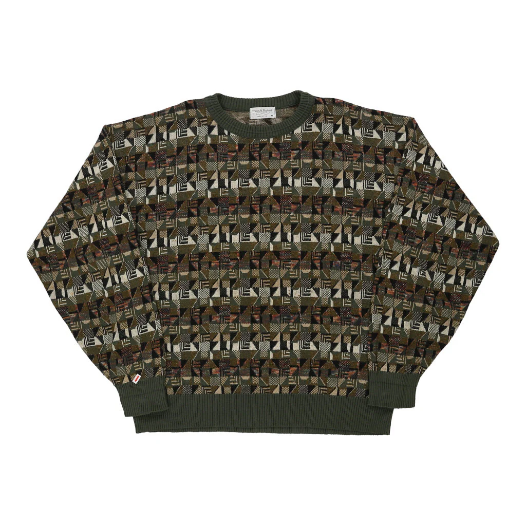 Made in USA Tricots St. Raphael Tricots St. Raphael Jumper - XL Green Cotton Blend - Image 3