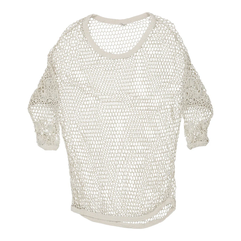 Miho Crochet Top - Large White Cotton