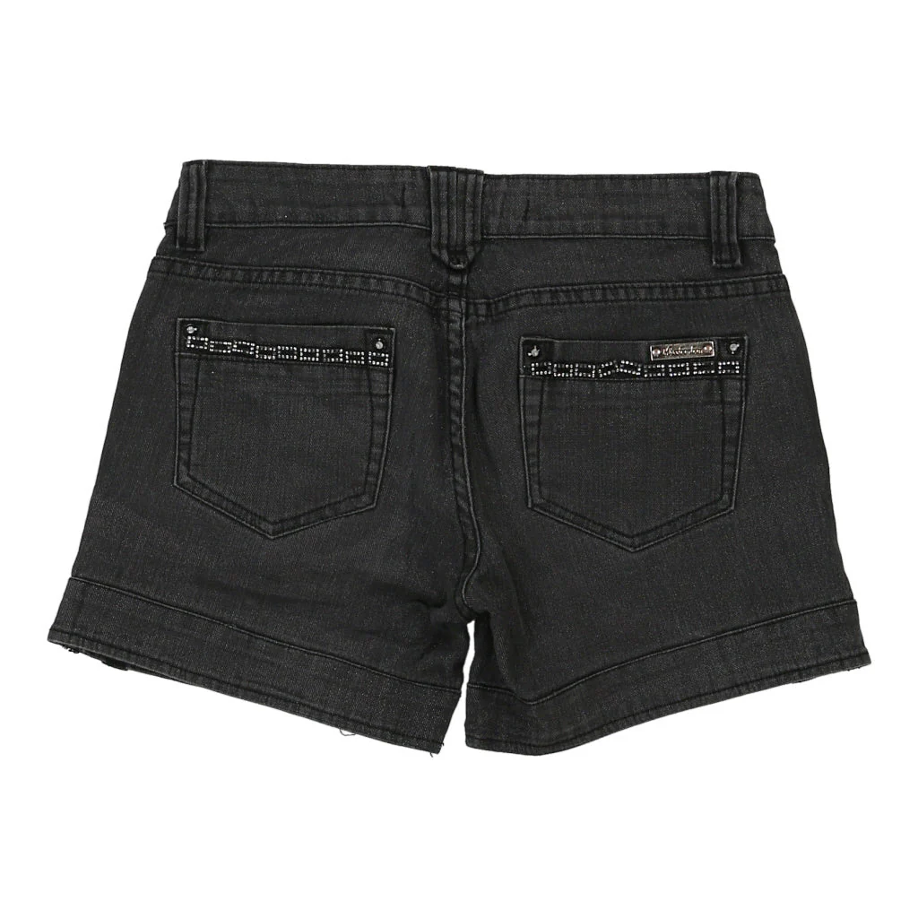 Miss Bon Bon Denim Shorts - 30W UK 8 Black Cotton