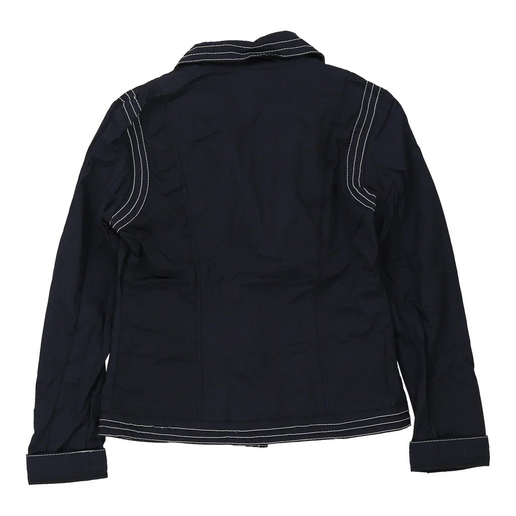 Moschino Jeans Contrast Stitch Blazer - Medium Navy Cotton Blend - Image 2