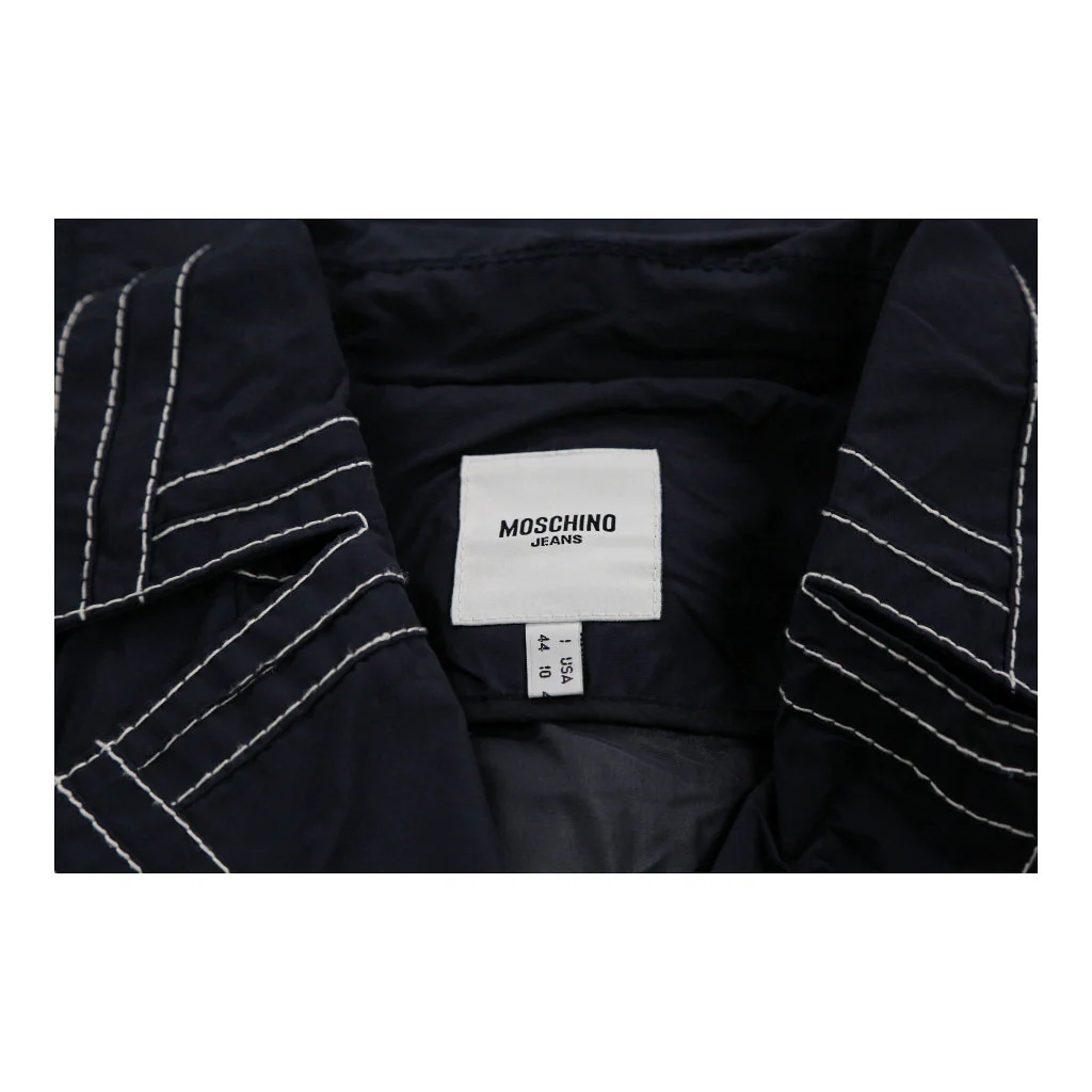 Moschino Jeans Contrast Stitch Blazer - Medium Navy Cotton Blend - Image 3