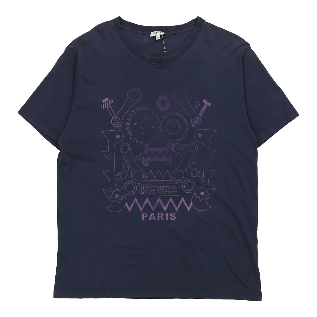 Paris Kenzo Graphic T-Shirt - XL Navy Cotton