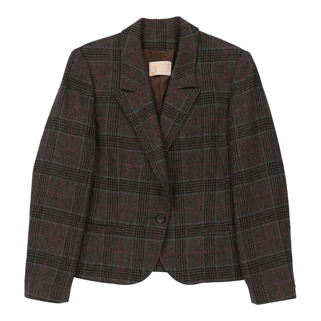 Pendleton Checked Blazer - Small Brown Wool