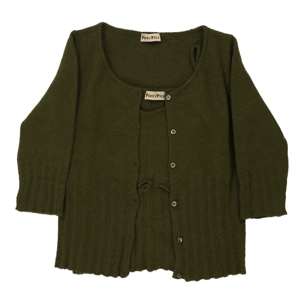 Penny Pull Co-Ord - Large Khaki Wool