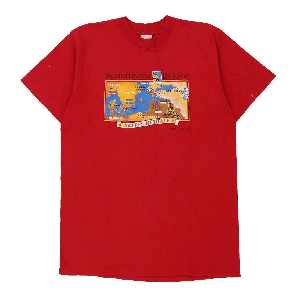 Princess Graphic T-Shirt - XL Red Cotton