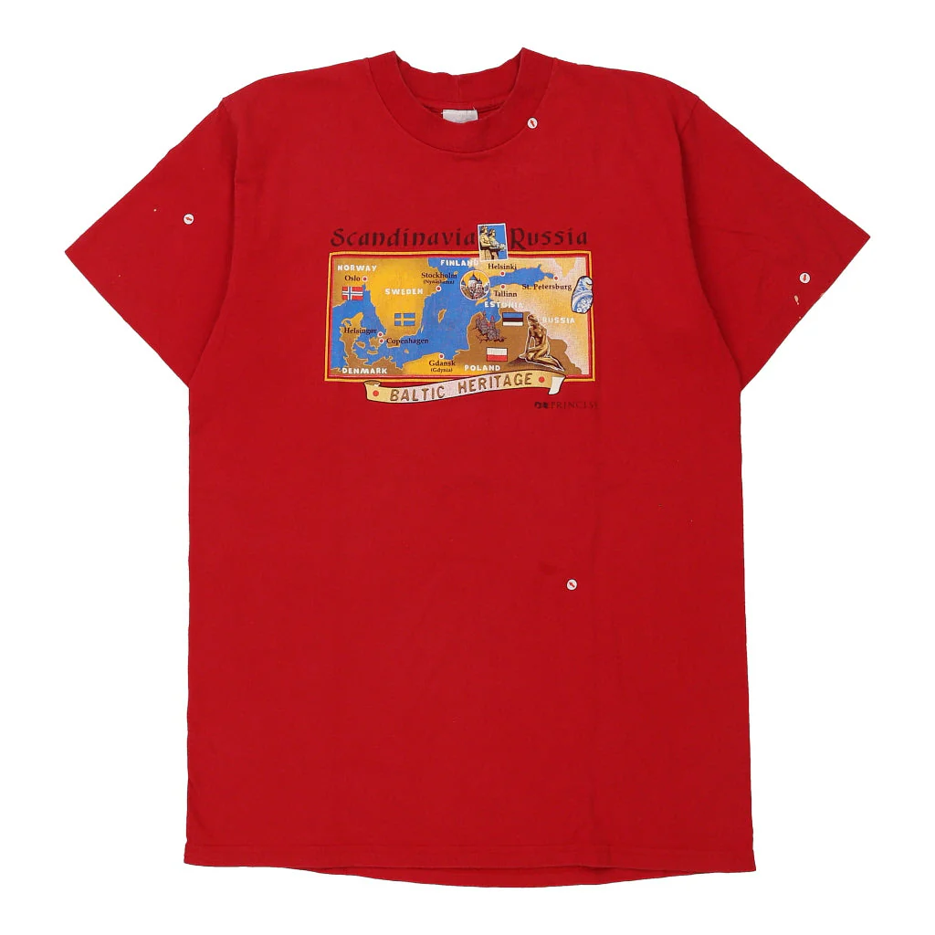 Princess Graphic T-Shirt - XL Red Cotton - Image 3