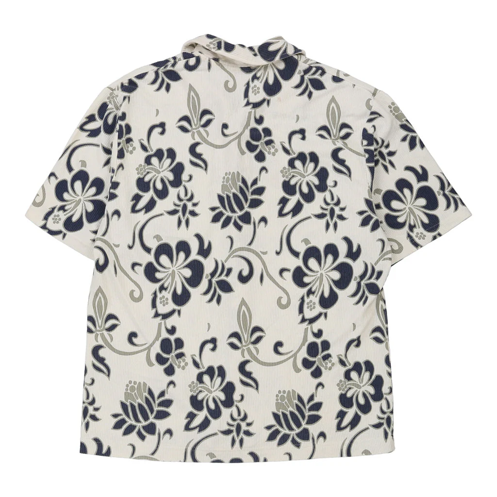 Quiksilver Floral Hawaiian Shirt - Large White Cotton - Image 2