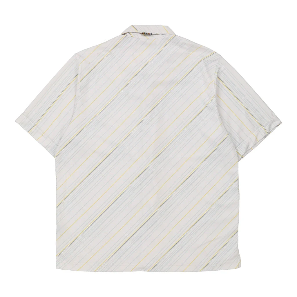 Quiksilver Striped Short Sleeve Shirt - Large White Cotton - Image 2