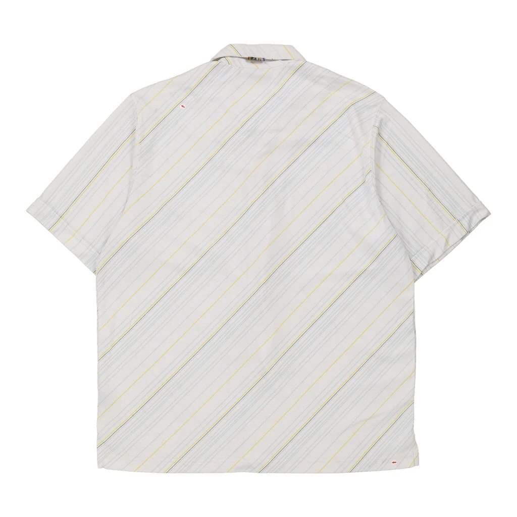 Quiksilver Striped Short Sleeve Shirt - Large White Cotton - Image 3