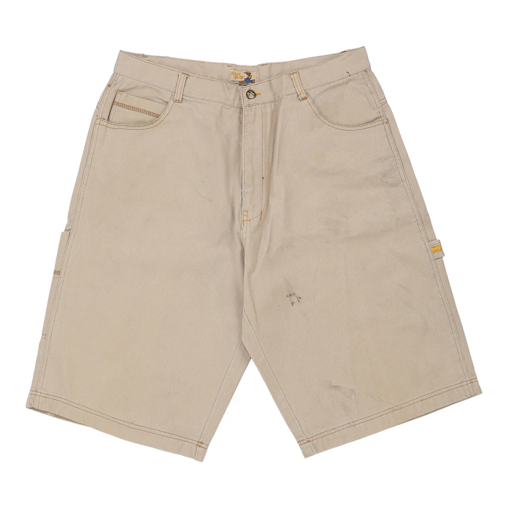 Raw Blue Carpenter Shorts - 38W 14L Beige Cotton - Image 2