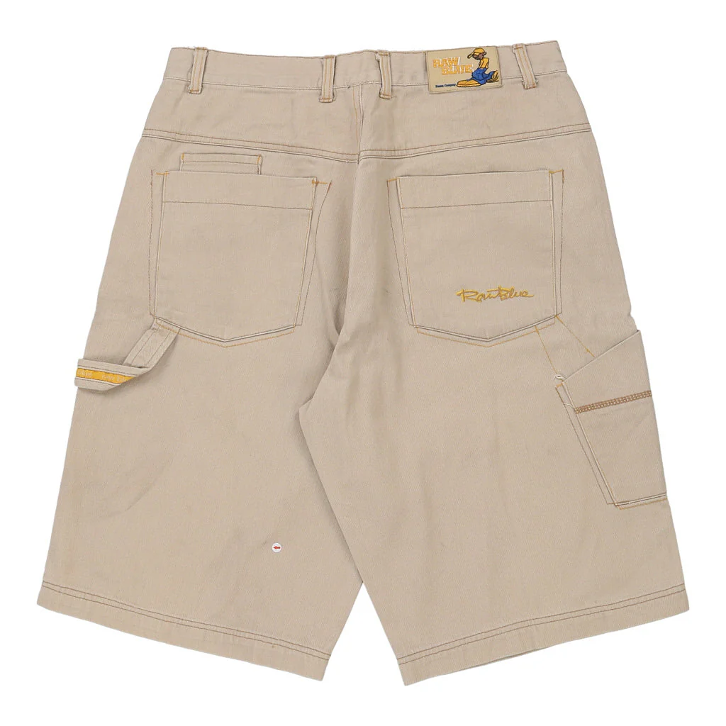 Raw Blue Carpenter Shorts - 38W 14L Beige Cotton - Image 3