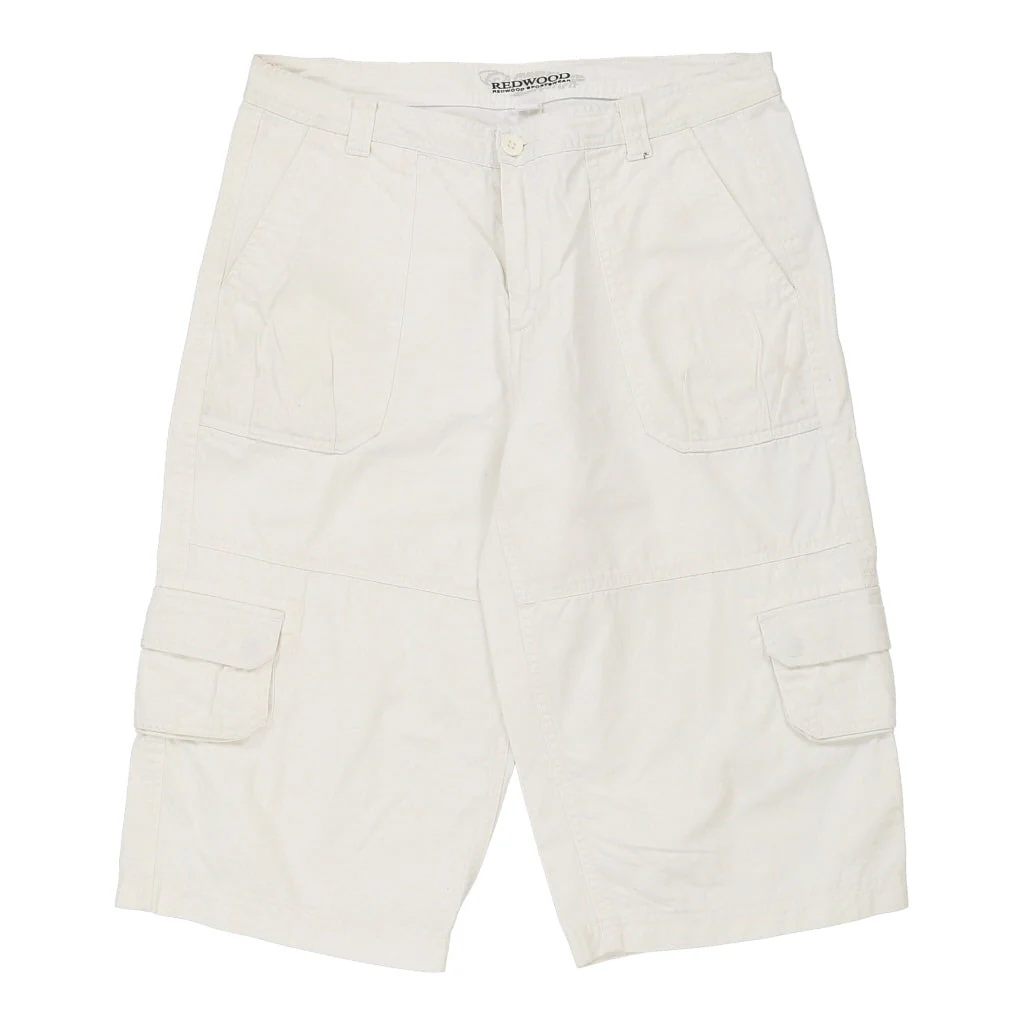 Redwood Cargo Shorts - 33W 17L White Cotton - Image 2
