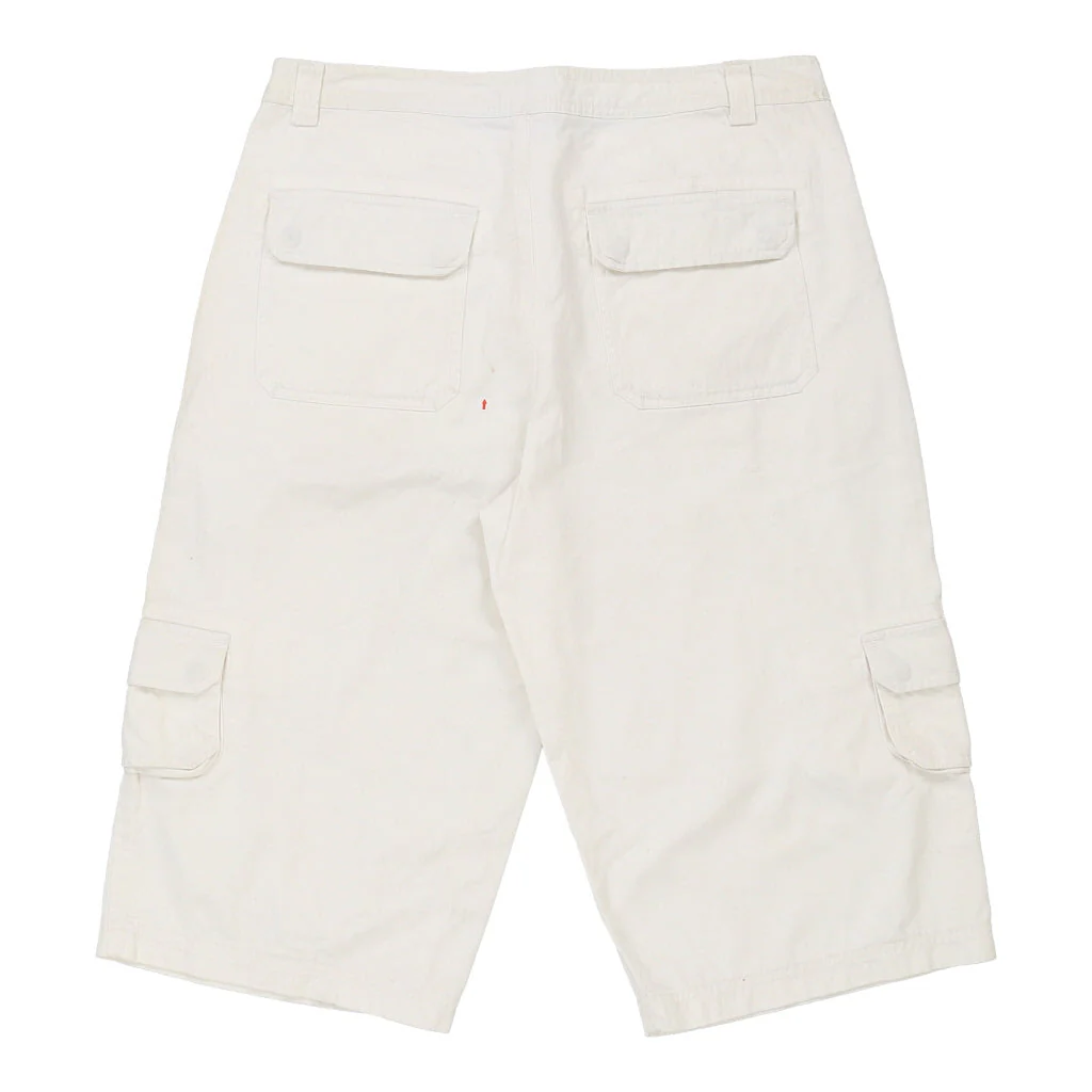 Redwood Cargo Shorts - 33W 17L White Cotton - Image 3
