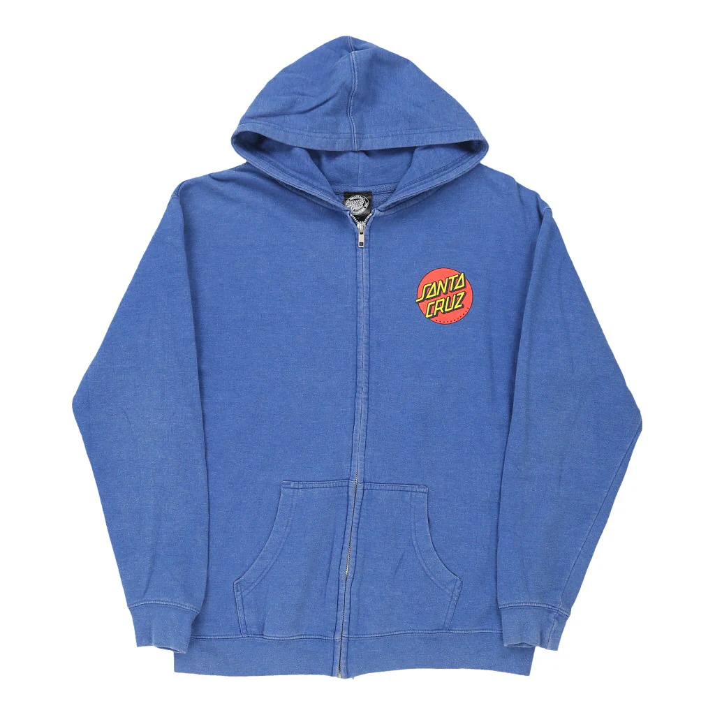 Santa Cruz Graphic Hoodie - XL Blue Cotton Blend