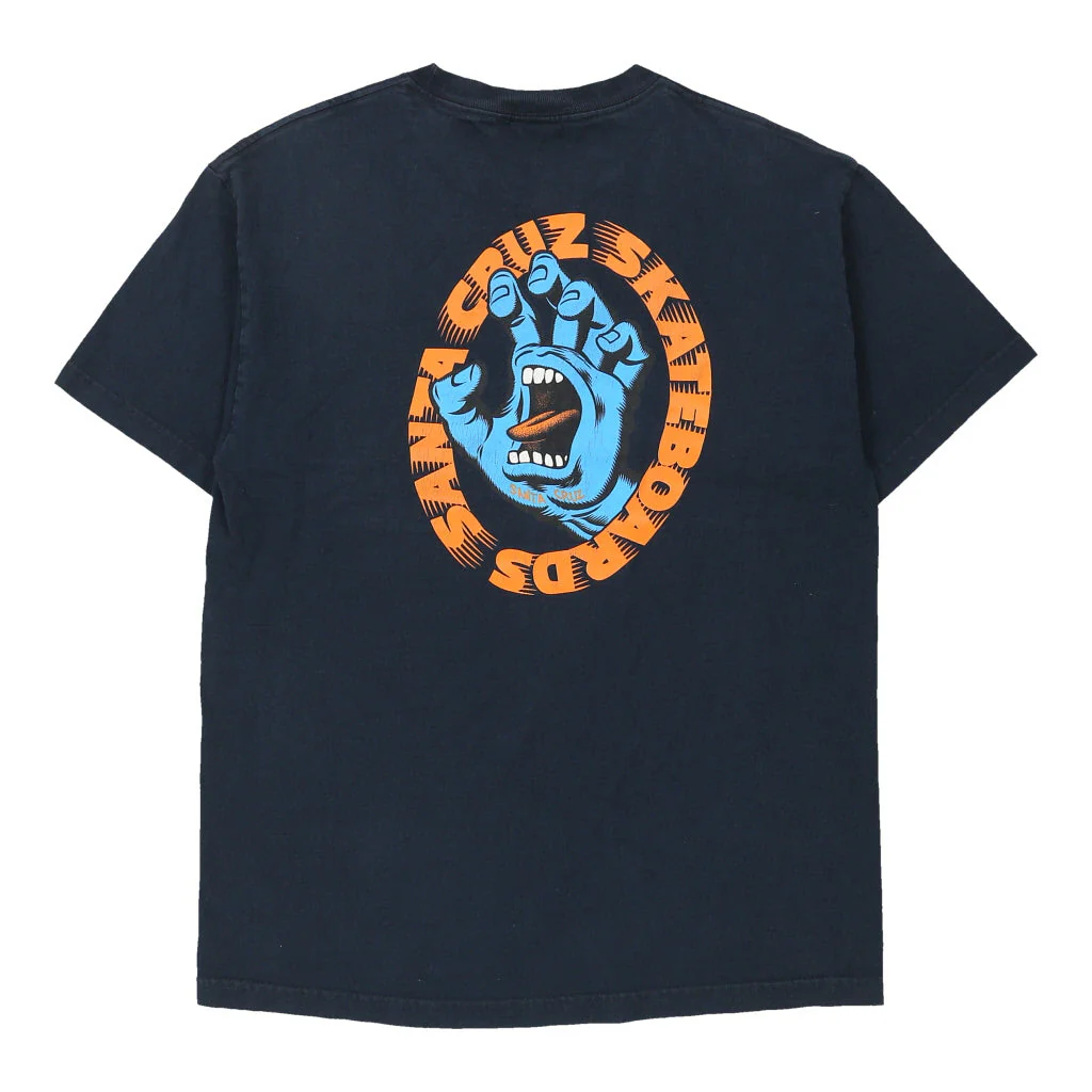 Santa Cruz Graphic T-Shirt - Large Navy Cotton