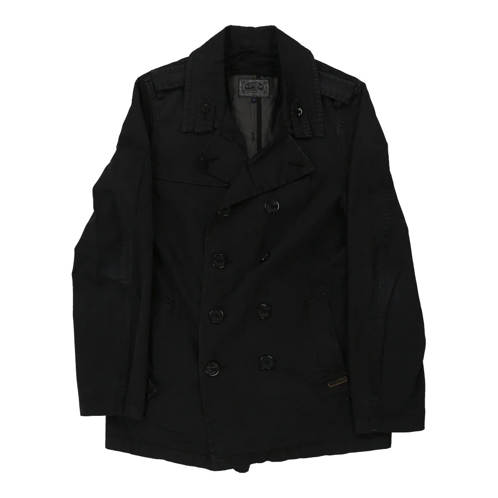 Scotch & Soda Trench Coat - Small Black Cotton