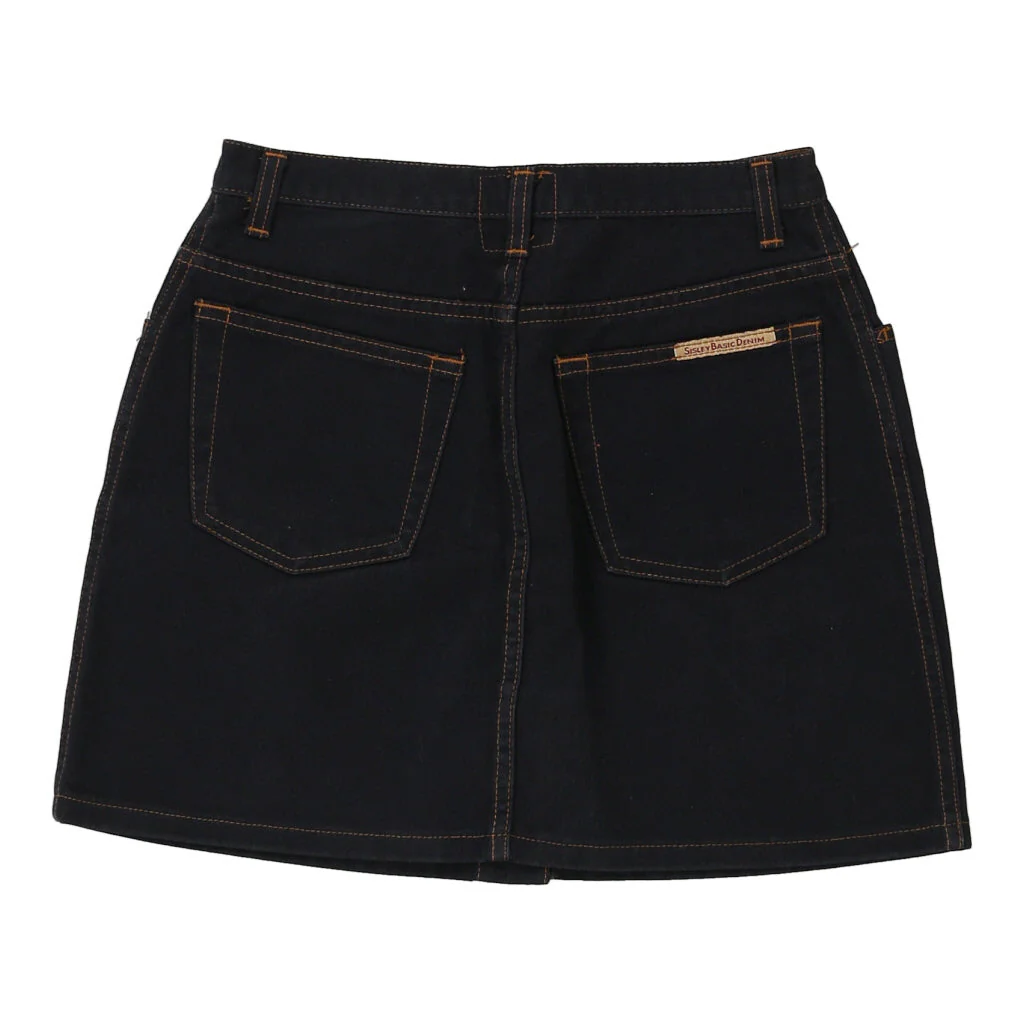Sisley Denim Skirt - 26W UK 6 Dark Wash Cotton