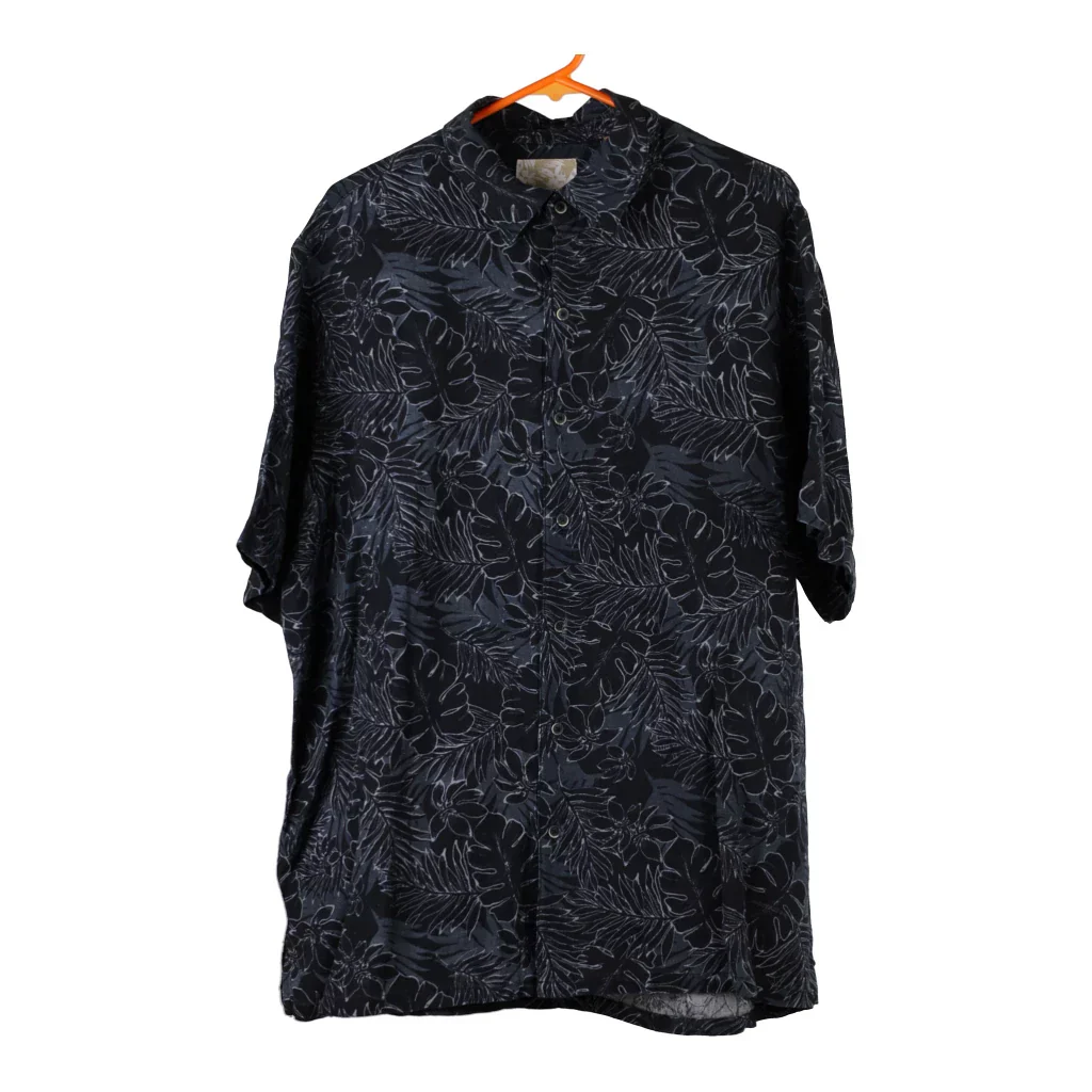 Tasso Elba Floral Hawaiian Shirt - XL Black Silk Blend