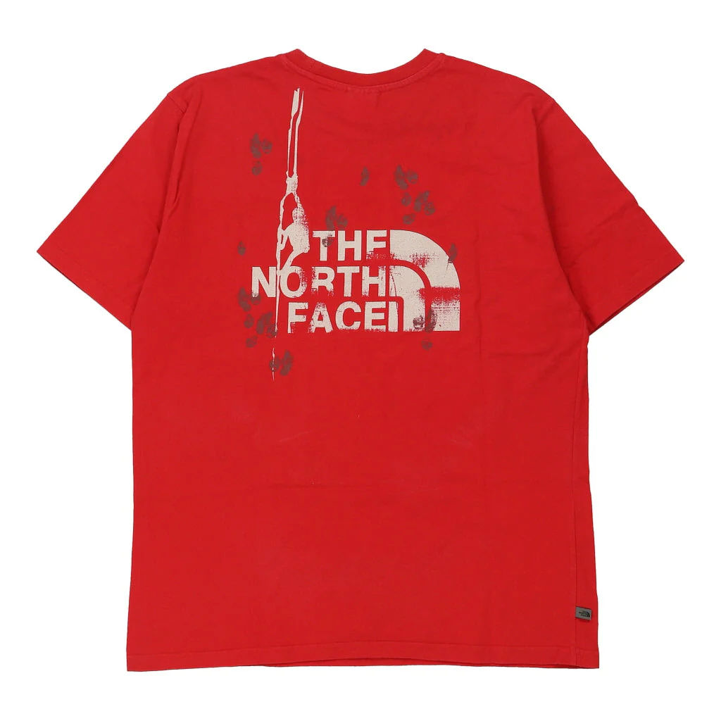 The North Face Spellout T-Shirt - XL Red Cotton - Image 2
