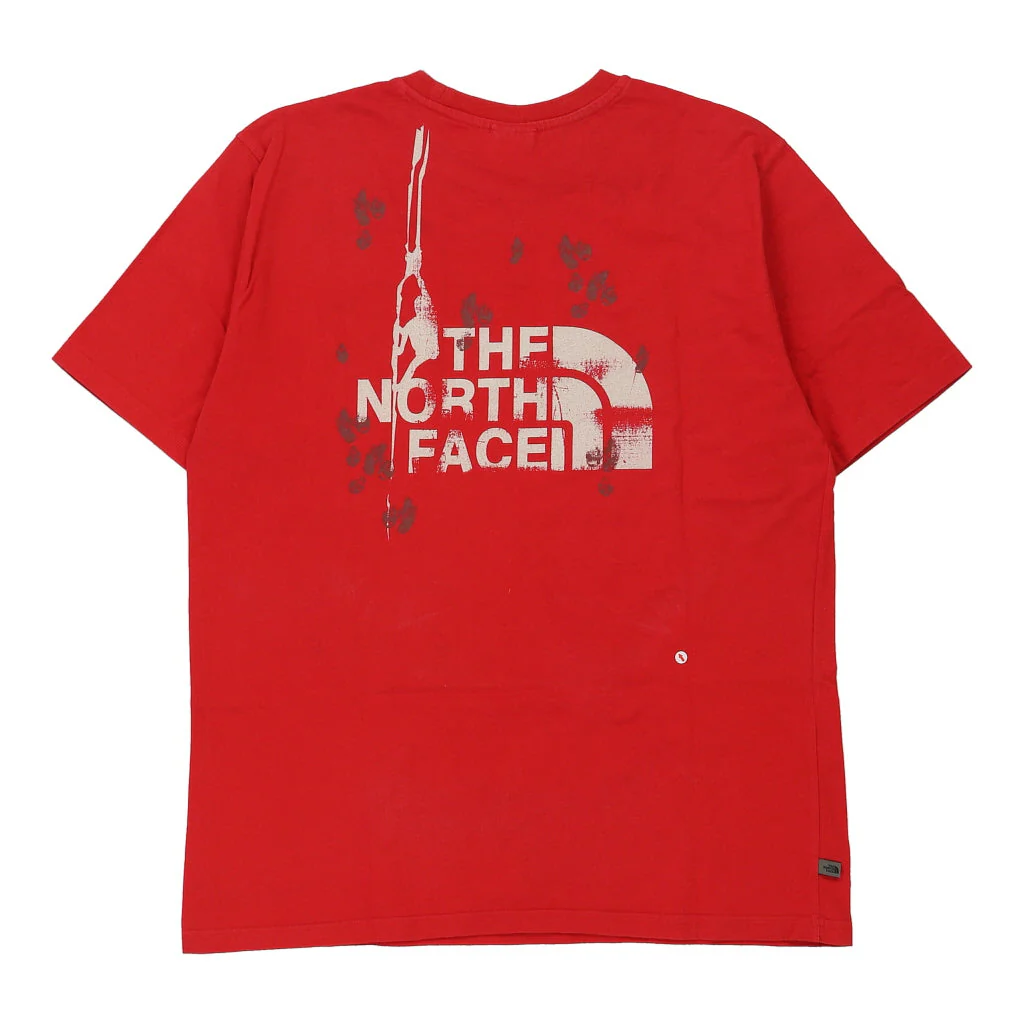 The North Face Spellout T-Shirt - XL Red Cotton - Image 3