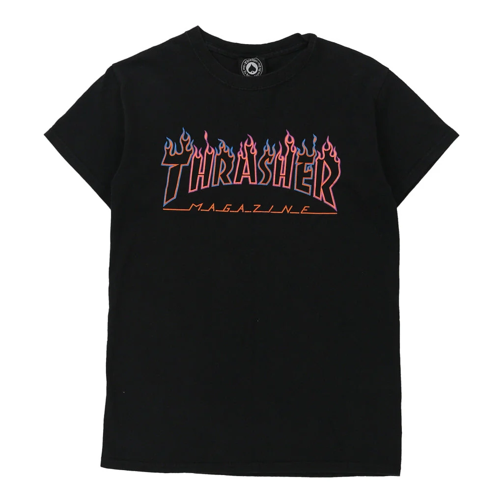 Thrasher Graphic T-Shirt - Small Black Cotton