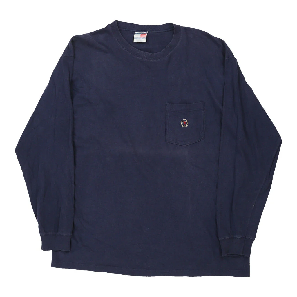Tommy Hilfiger Long Sleeve T-Shirt - Large Navy Cotton