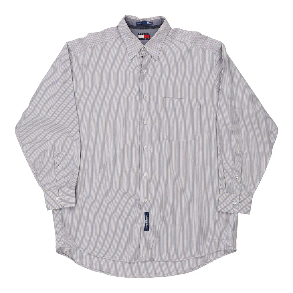 Tommy Hilfiger Striped Shirt - Large Blue Cotton