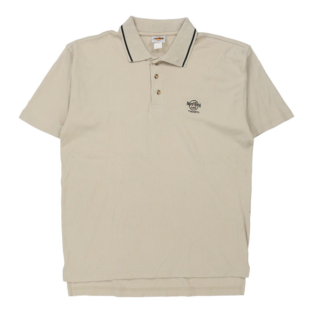 Toronto Hard Rock Cafe Polo Shirt - 2XL Beige Cotton