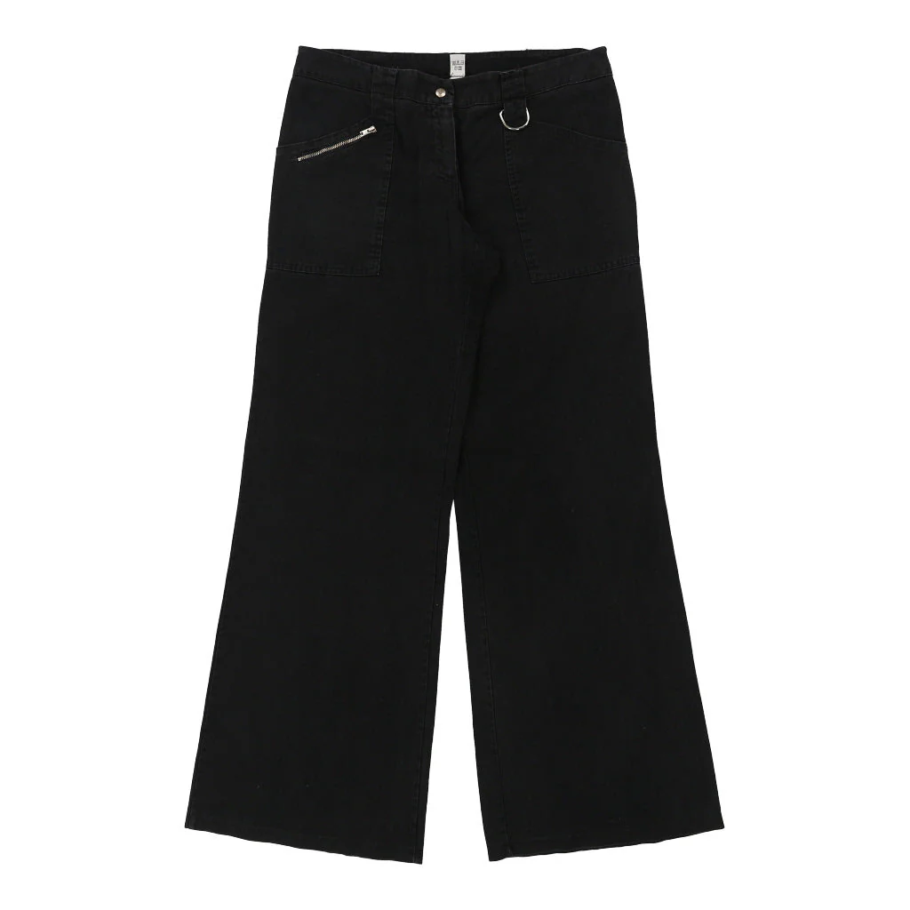 Unbranded Flared Jeans - 34W UK 12 Black Cotton - Image 2