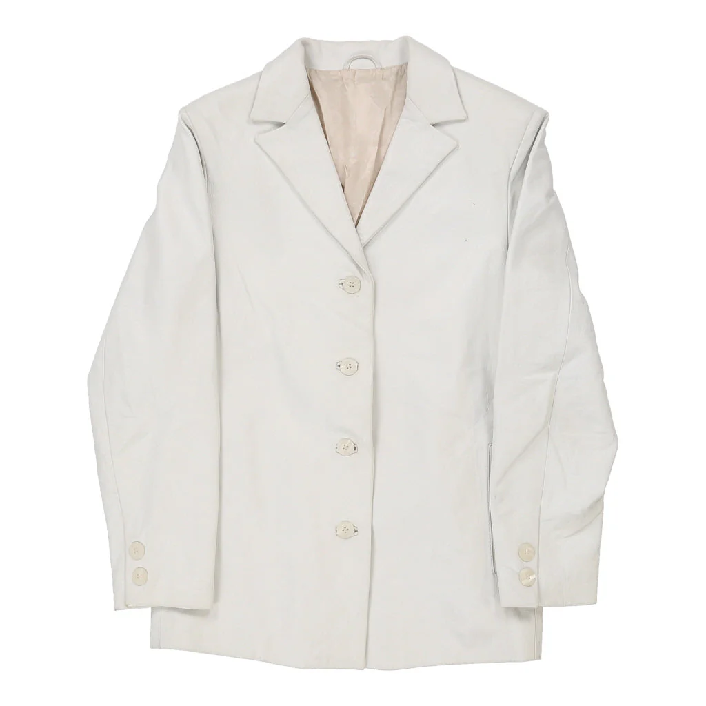 Unbranded Leather Jacket - Medium White Leather