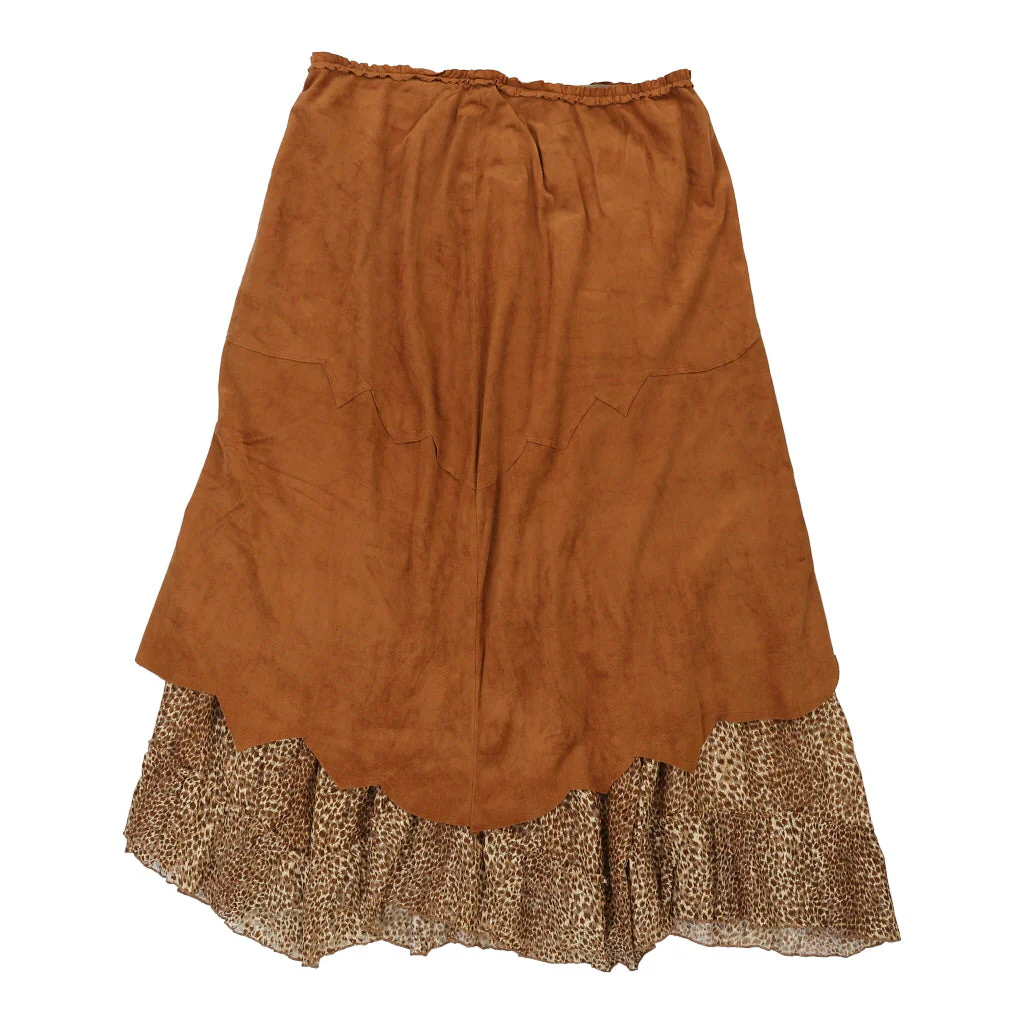 Unbranded Skirt - Large Beige Suede
