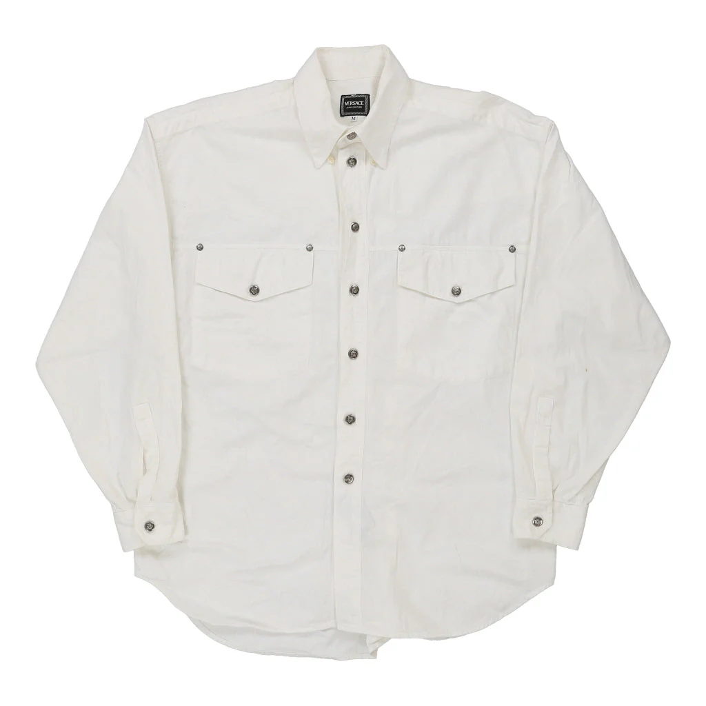Versace Jeans Couture Denim Shirt - Medium White Cotton