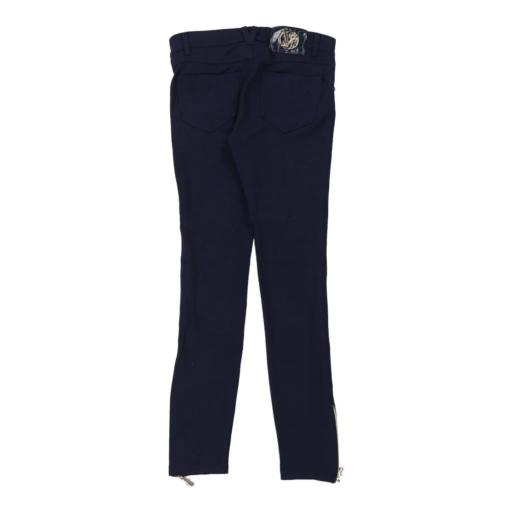 Versace Jeans Couture Skinny Trousers - 28W UK 8 Navy Cotton Blend