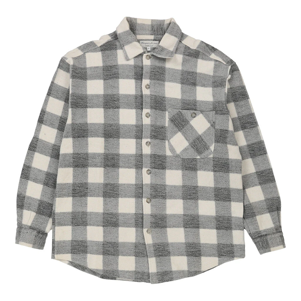 Wampum Checked Flannel Shirt - XL Grey Cotton
