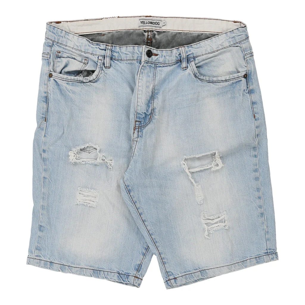 Yellow Dog Denim Shorts - 38W 12L Light Wash Cotton - Image 2