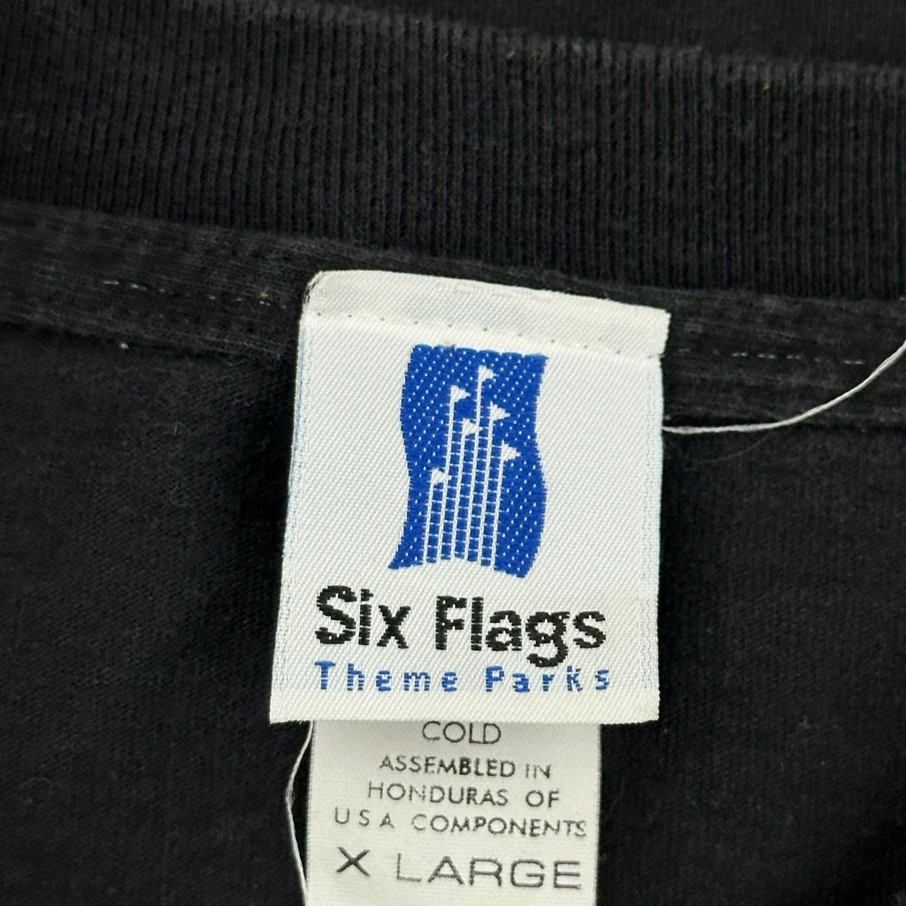 Viper Six Flags Graphic T-Shirt - XL Black Cotton - Image 3