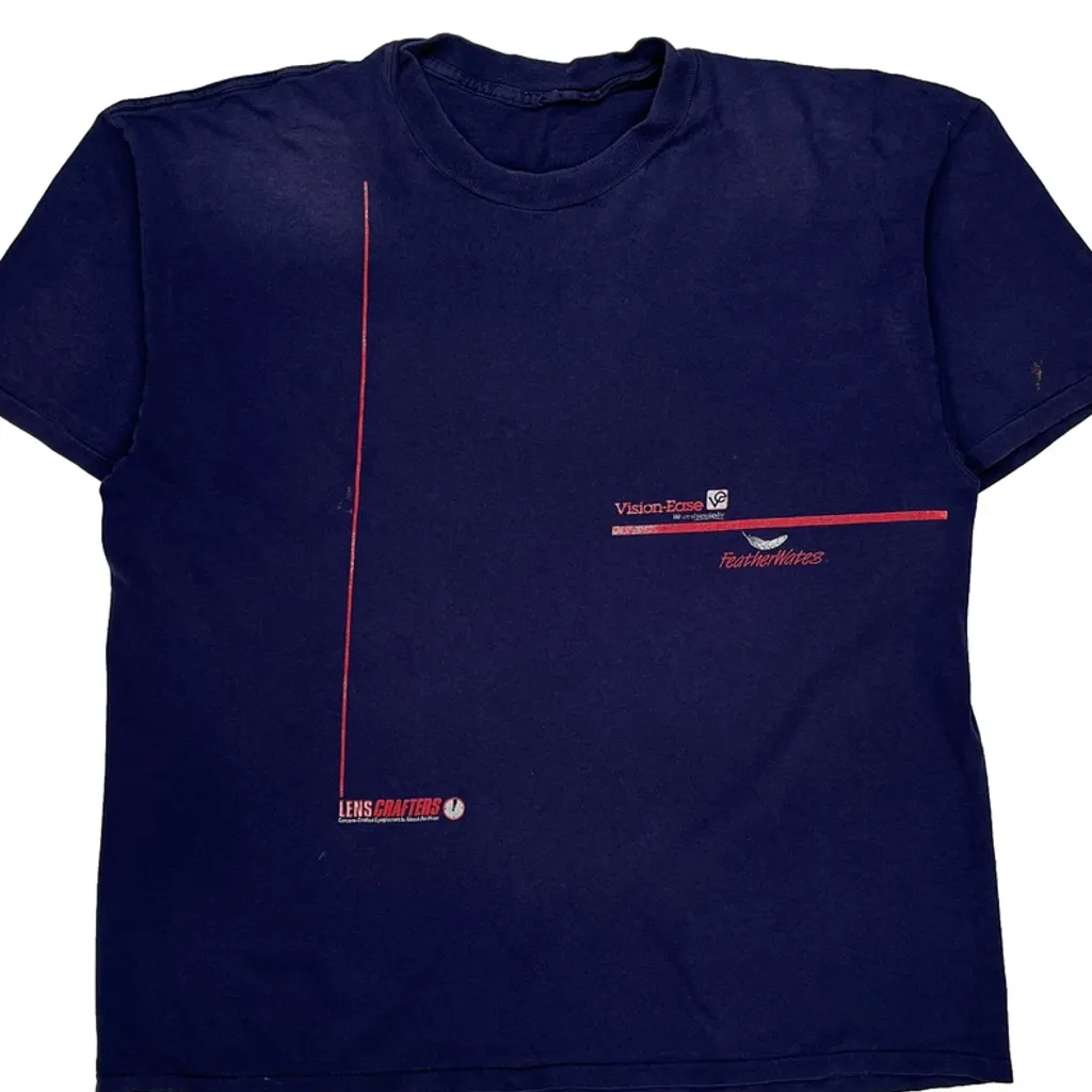 Vision Ease Featherwates Unbranded Graphic T-Shirt - XL Blue Cotton - Image 4