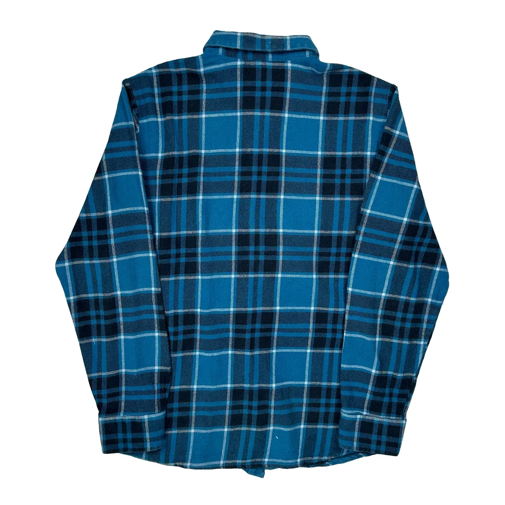 Volcom Checked Flannel Shirt - Large Blue Cotton - Image 2