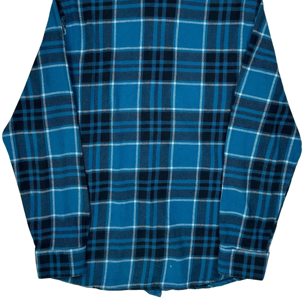 Volcom Checked Flannel Shirt - Large Blue Cotton - Image 7