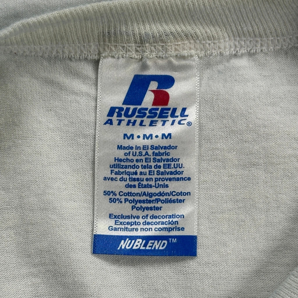 Volunteer Russell Athletic Graphic T-Shirt - Medium White Cotton Blend - Image 3