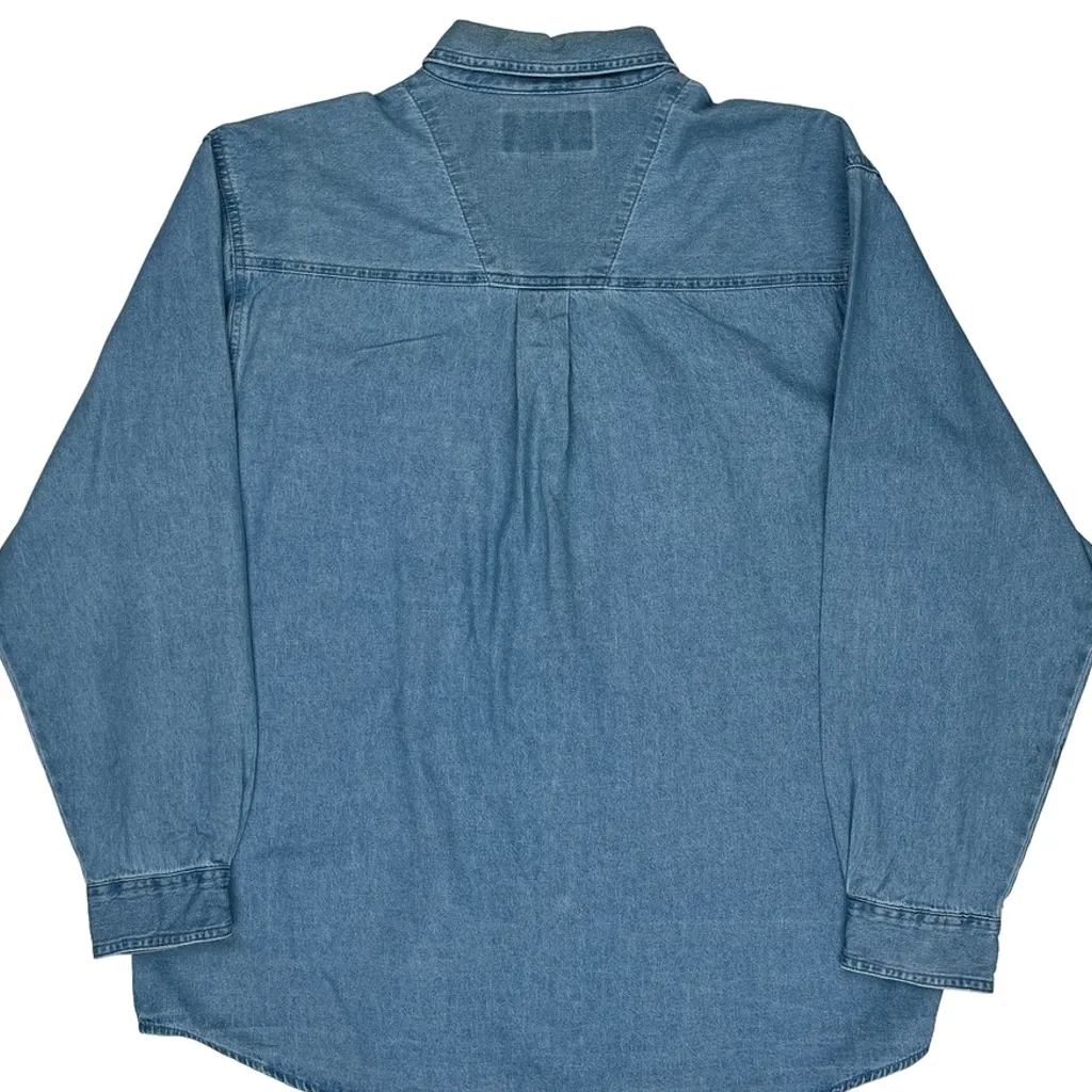 W Logo Wrangler Denim Shirt - XL Blue Cotton - Image 6