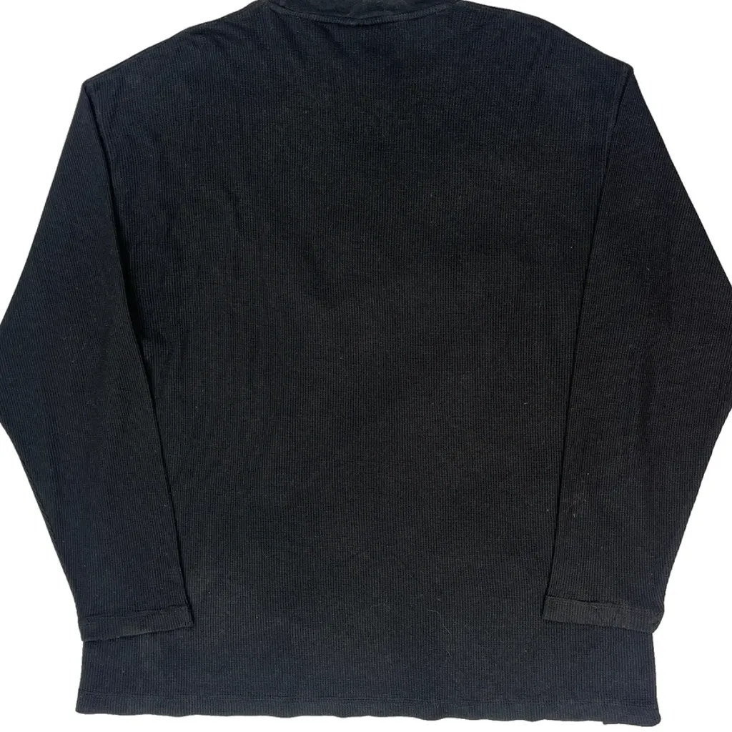 Waffle Knit Avirex Long Sleeve T-Shirt - 2XL Black Cotton Blend - Image 7