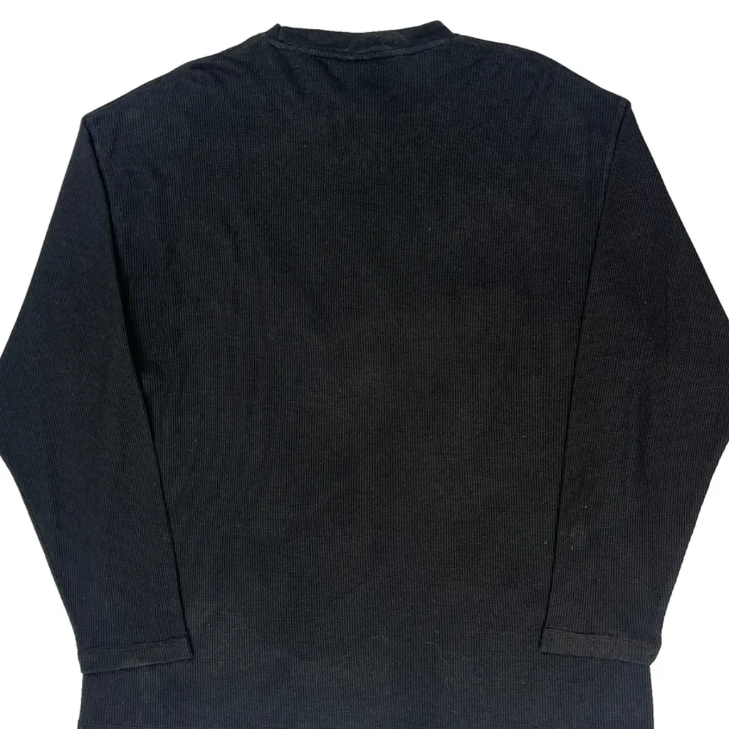 Waffle Knit Avirex Long Sleeve T-Shirt - 2XL Black Cotton Blend - Image 8