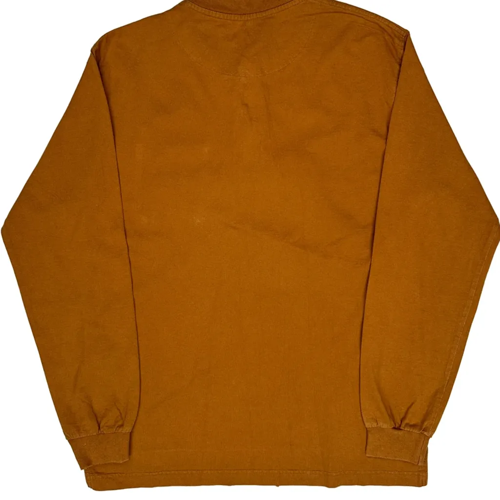 Walls Henley Work Long Sleeve T-Shirt - Medium Brown Cotton - Image 6
