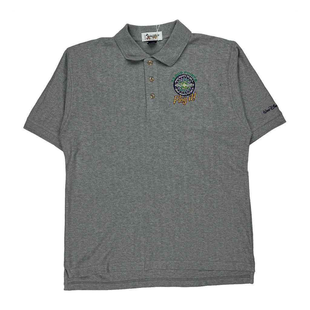 Walt Disney World Disney Graphic Polo Shirt - Medium Grey Cotton