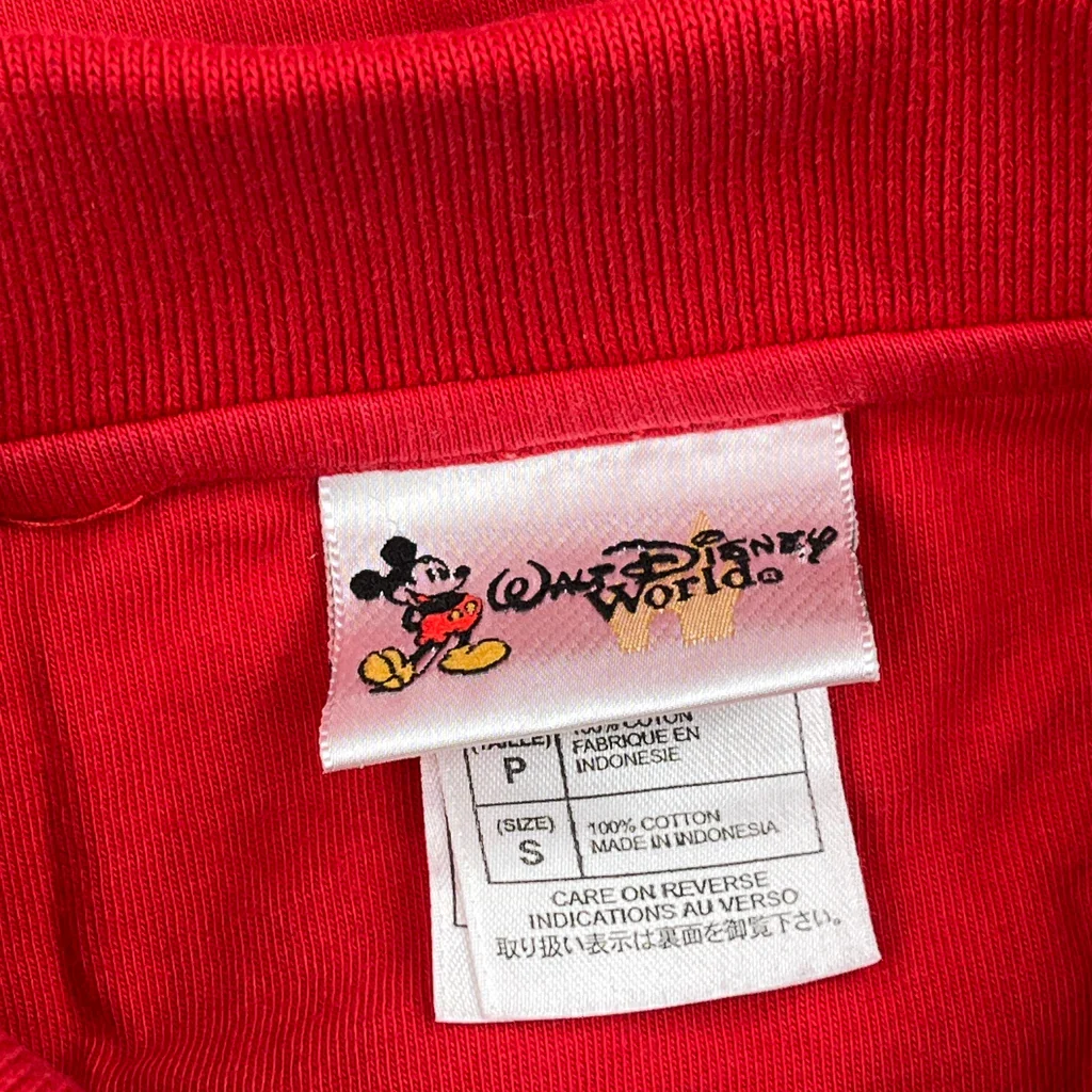 Walt Disney World Disney Graphic Polo Shirt - Small Red Cotton - Image 3