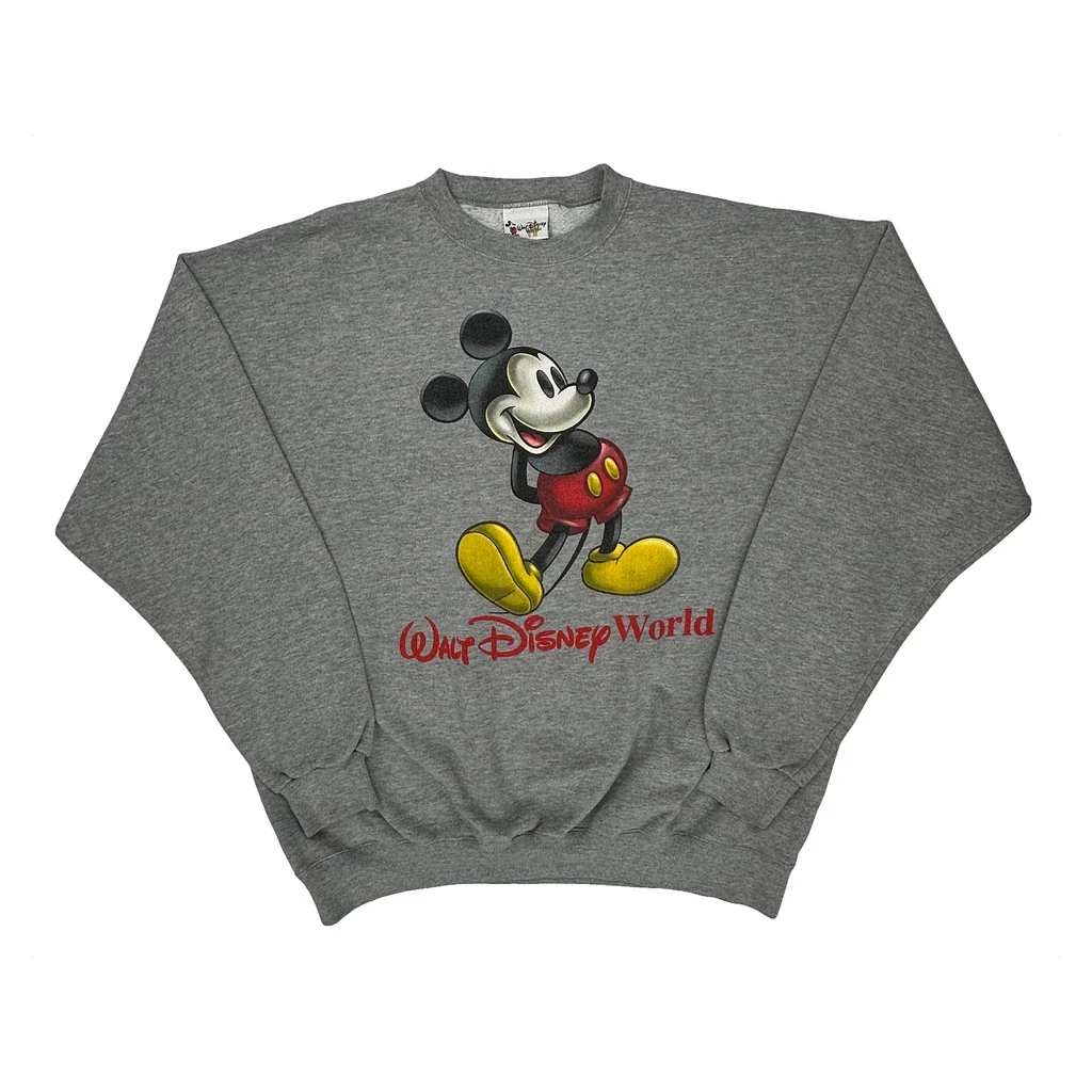Walt Disney World Disney Cartoon Sweatshirt - Large Gray Cotton Blend