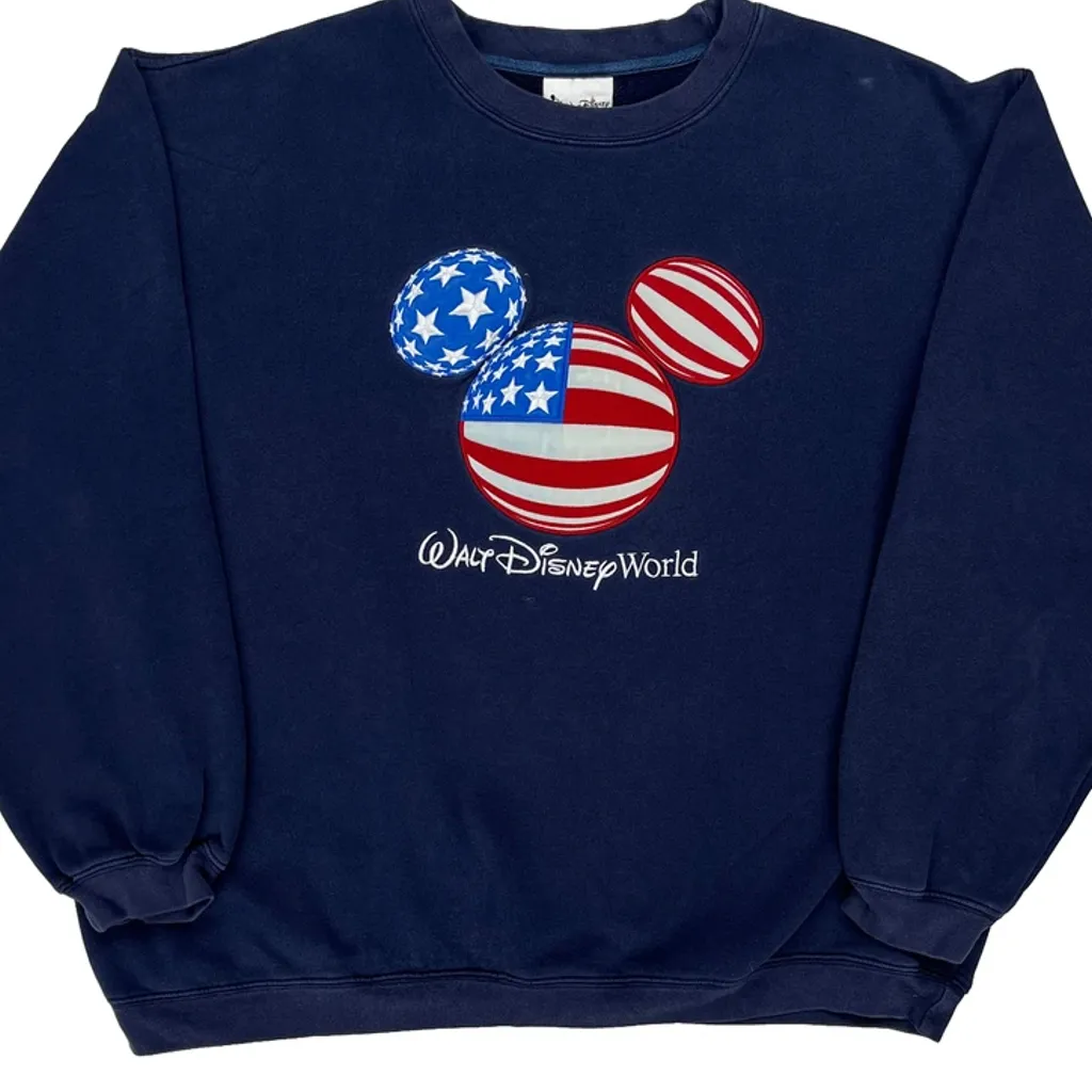 Walt Disney World Disney Sweatshirt - XL Navy Cotton Blend - Image 4