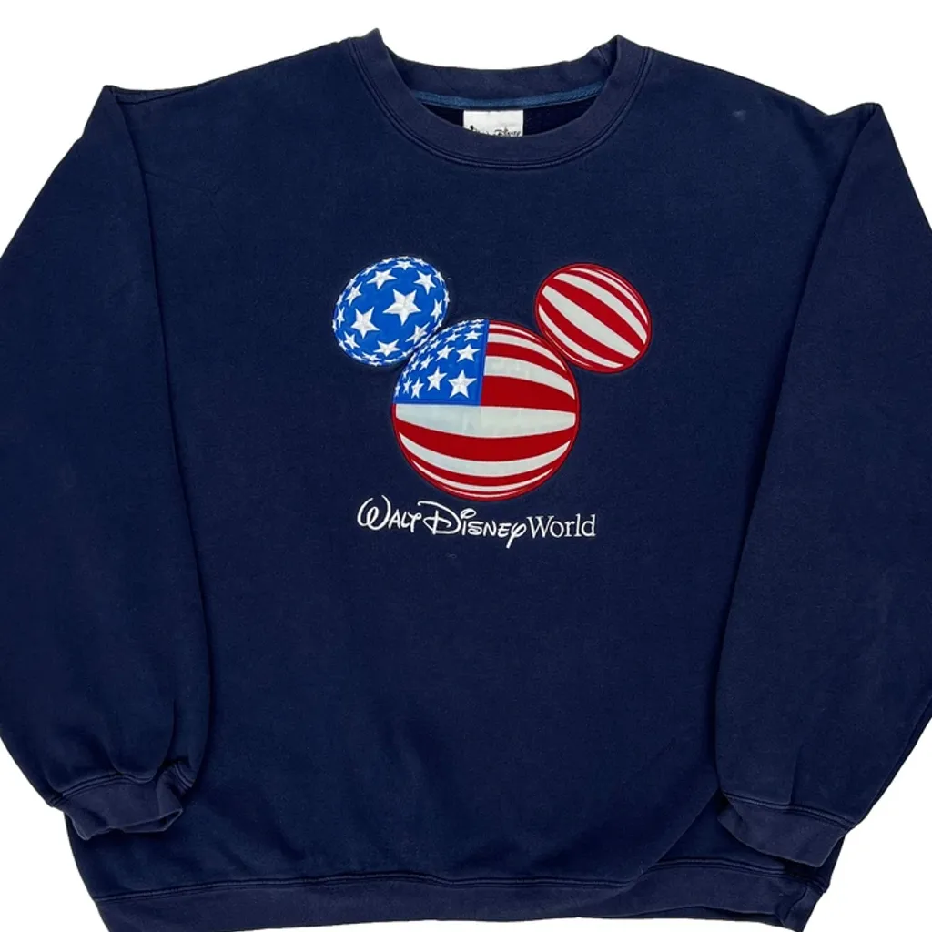 Walt Disney World Disney Sweatshirt - XL Navy Cotton Blend - Image 5