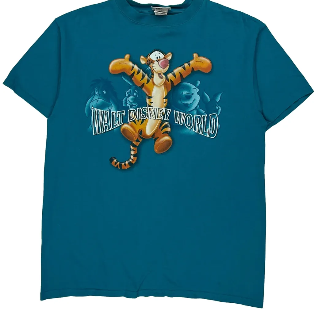 Walt Disney World Disney Cartoon T-Shirt - Medium Blue Cotton - Image 4